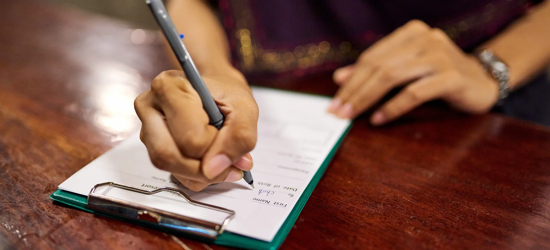 image of filling a form